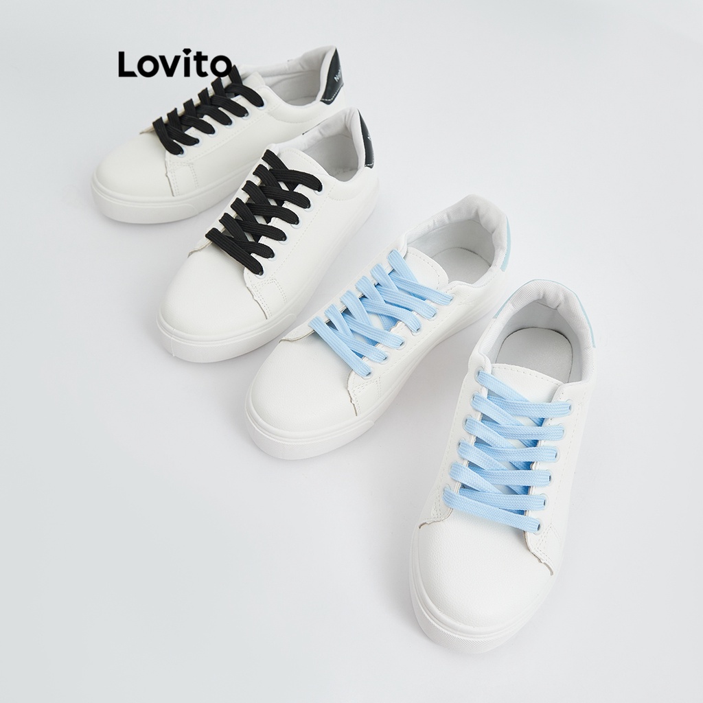 Lovito Tênis Básico para Mulheres L69AD103 (Azul/Preto)