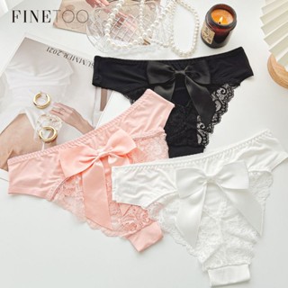 Finetooo Calcinha De Seda Ice Silk Para Mulheres Lingerie Confortável E Respiravel Tanga