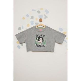 Cropped Juvenil Feminino Docinho - Cinza
