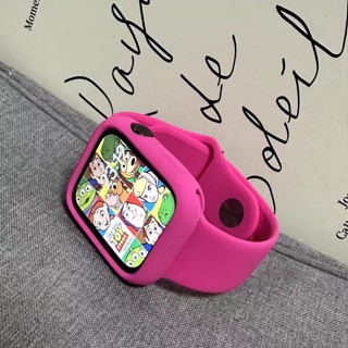 Bracelete De Silicone + Caixa De Doce Para Relógio AW 9 8 7 6 5 SE 4 3 Ultra 2 Macio iWatch 40mm 41mm 38mm 45mm 42mm 49mm Série Substituir