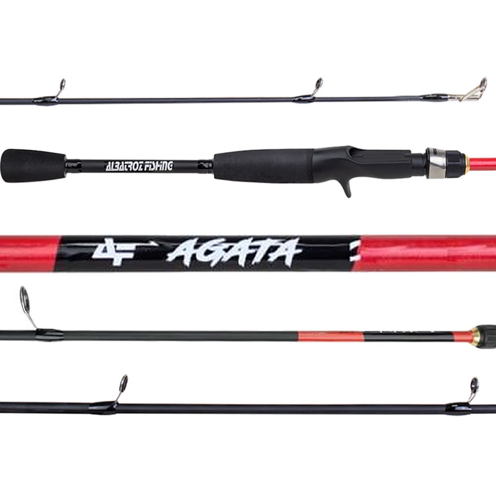 Vara Pesca Carretilha Agata Albatroz Carbono 12lbs - 2Partes em Oferta na Shopee