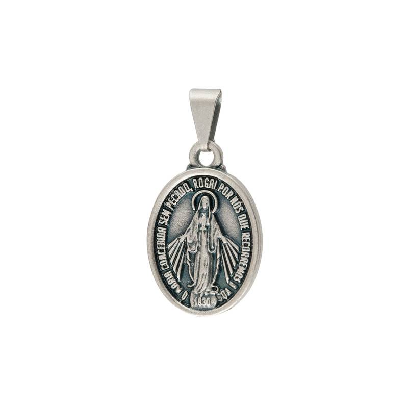 Medalha de Nossa Senhora das Graças Modelo Prata Velha Média em Oferta na Shopee