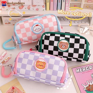 MOLANDOGO Estojo Portátil De Lápis De Urso De Desenho Animado Animal Lindo De Papelaria Para Estudantes Sacos De Lona Meninas E9L6