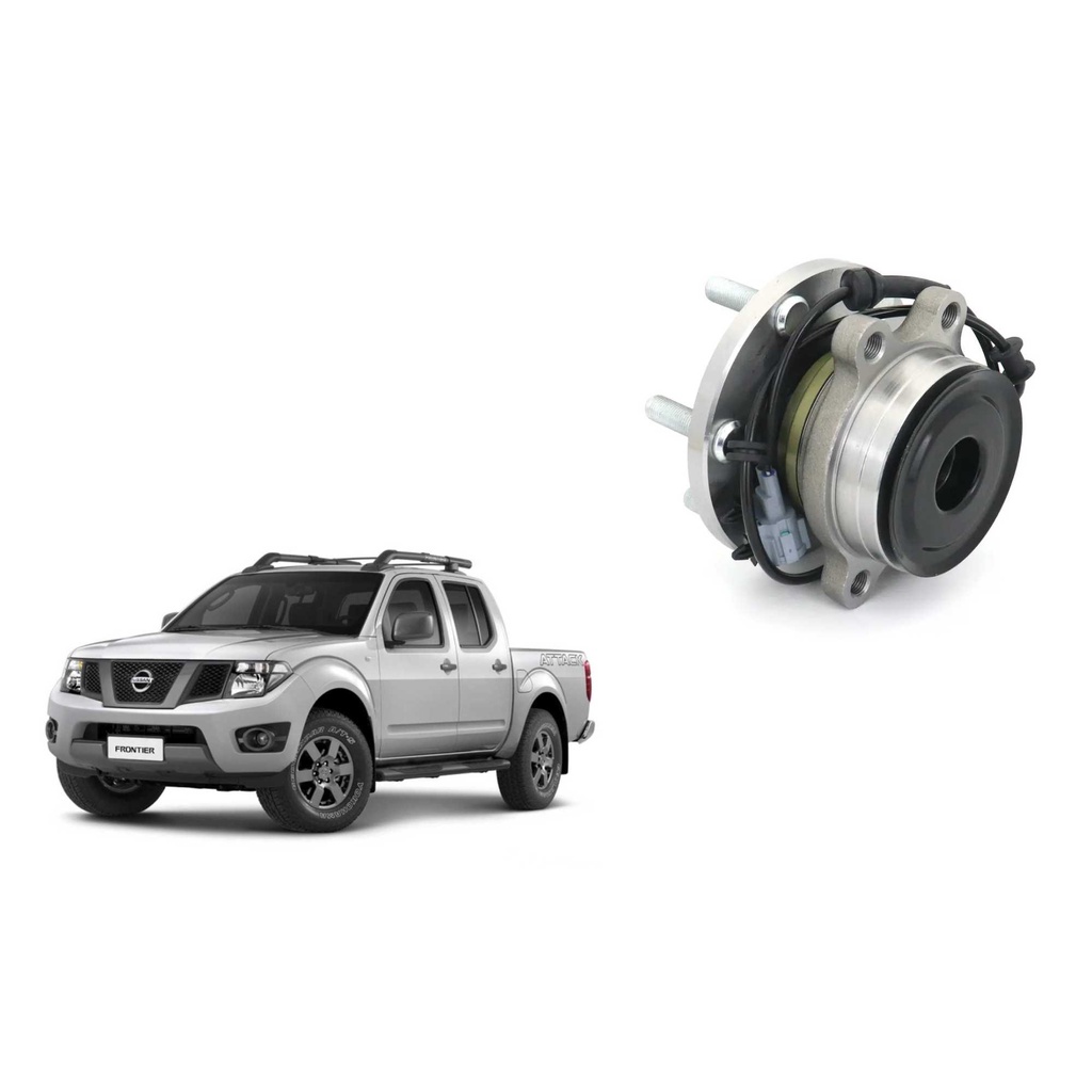 Cubo com Rolamento e ABS Roda Dianteira Nissan Frontier 2.5 4X2 - Dianteiro c/abs - (5 furos) - 2008 a 2018 / Pathfinder 2.5 4X2 Dianteiro c/ abs - 2006 a 2009 - Barra Parts - OEM 40202EB70B