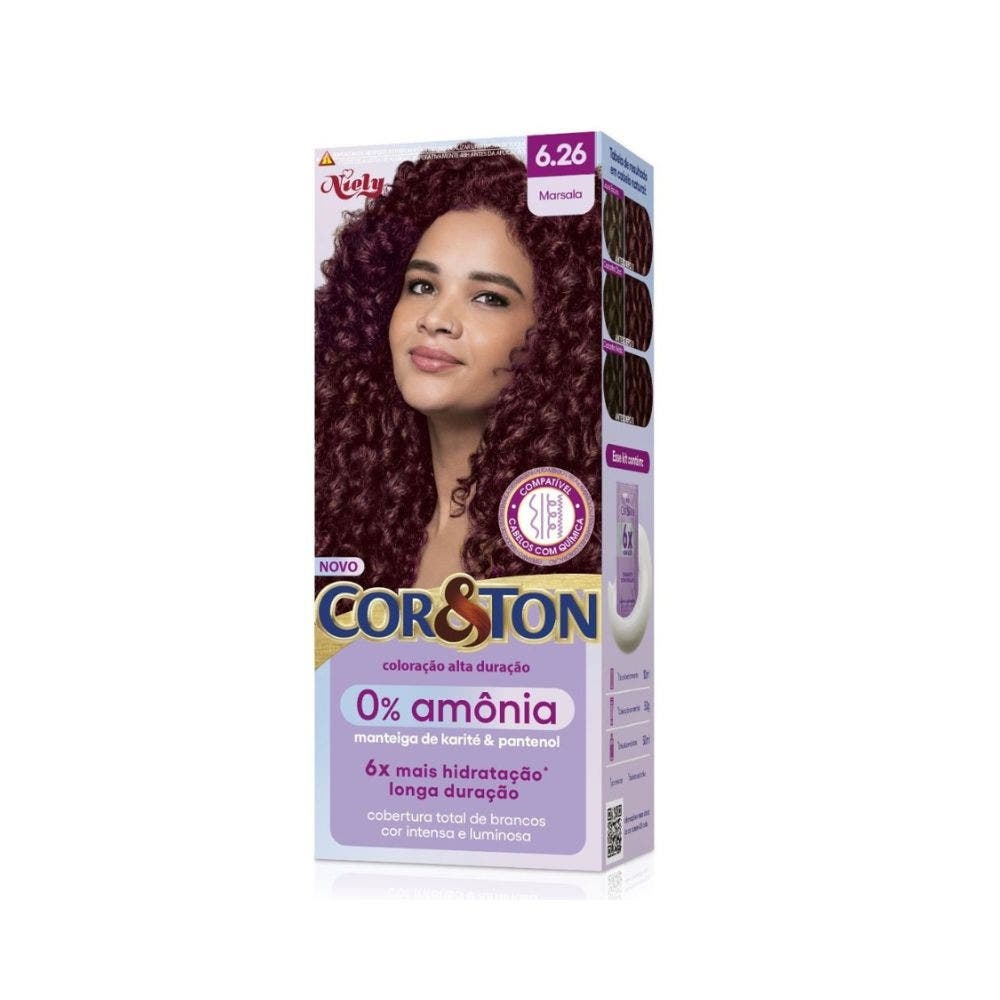 Tintura Cor&Ton Niely 0% Amônia 6.26 Marsala em Oferta na Shopee