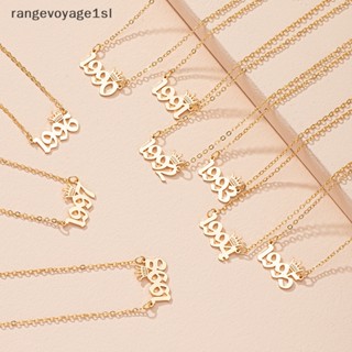 [rangevoyage1sl] Personalizar Colar Da Coroa Ano De Nascimento Especial Data Número Para Mulheres 1980 A 2019 Jóias De Moda [BR]