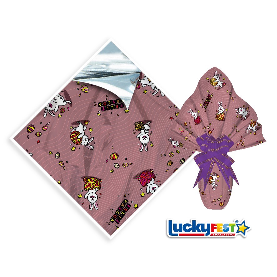 25 Sacos Express VIVA PÁSCOA  ROSE GOLD PARA Ovo Páscoa 100g a 150g - 24X24 cm  Luckyfest em Oferta na Shopee