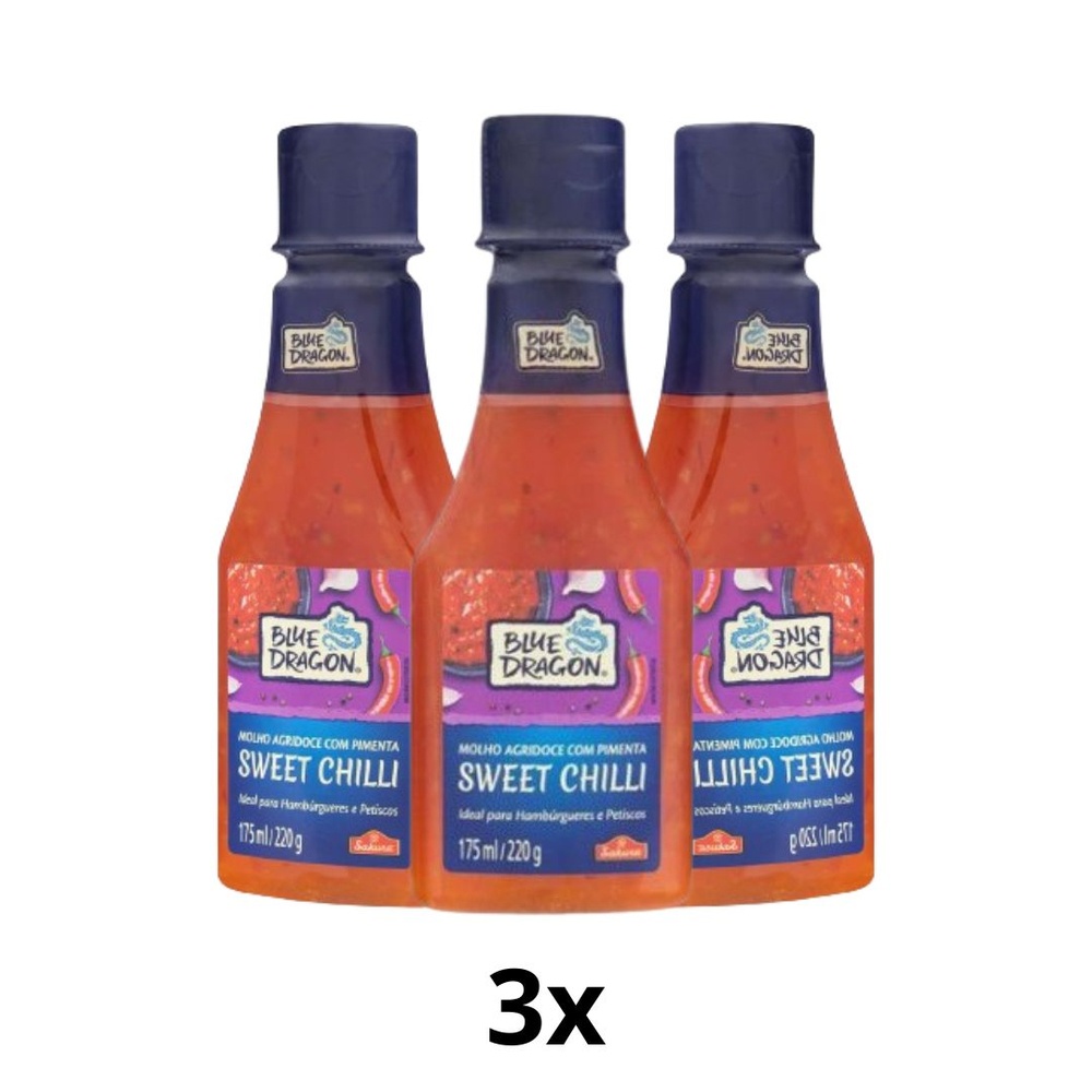 Kit C/ 3 Molho De Pimenta Sweet Chilli 220g Sakura em Oferta na Shopee