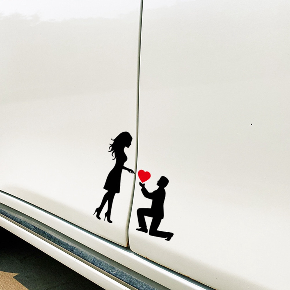 Proposta De Amor Autocolante De Casal De Carro , Romântico Casamento Kneel On One Knee Decoração Pára-Brisas Traseiro Para Noivado