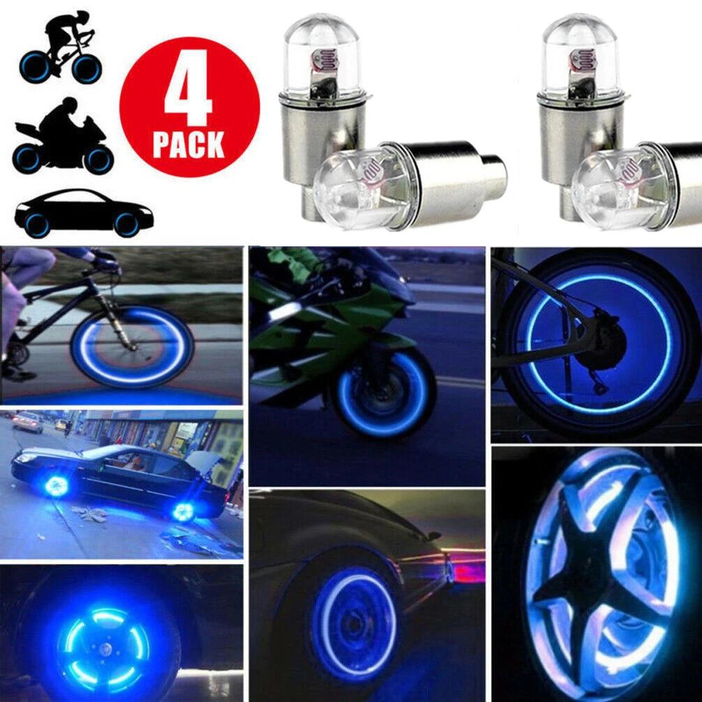 4pcs/2pcs Universal Wheel LED Light Car Carro Motocicleta Neon Válvula Tampão De Pneus Hub Piscando Colorido Luzes Nocturnas Decoração Lâmpada — imagem 2 de 2
