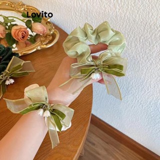 Lovito Elegantes Laços Florais Com Flores Elásticos De Organza E Campânula Laços De Cabelo Para Mulheres LFA13182