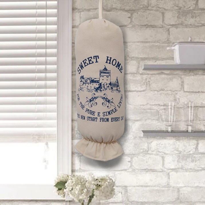 Puxa saco Sweet Home 43x22cm Azul