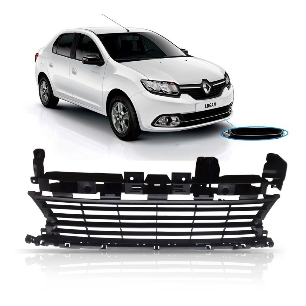GRADE INFERIOR CENTRAL RENAULT LOGAN SANDERO 2014 2015 PRETA
