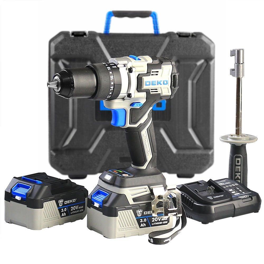 Parafusadeira Furadeira Impacto Brushless High Torque 1/2 pol 120Nm 2 Baterias 3Ah Maleta DEKO em Oferta na Shopee