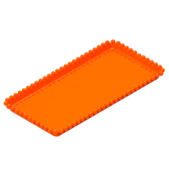 Bandeja Esfera Acrílica Durável Retangular - Laranja - 25x13cm - 1 unidade - Rizzo - Rizzo