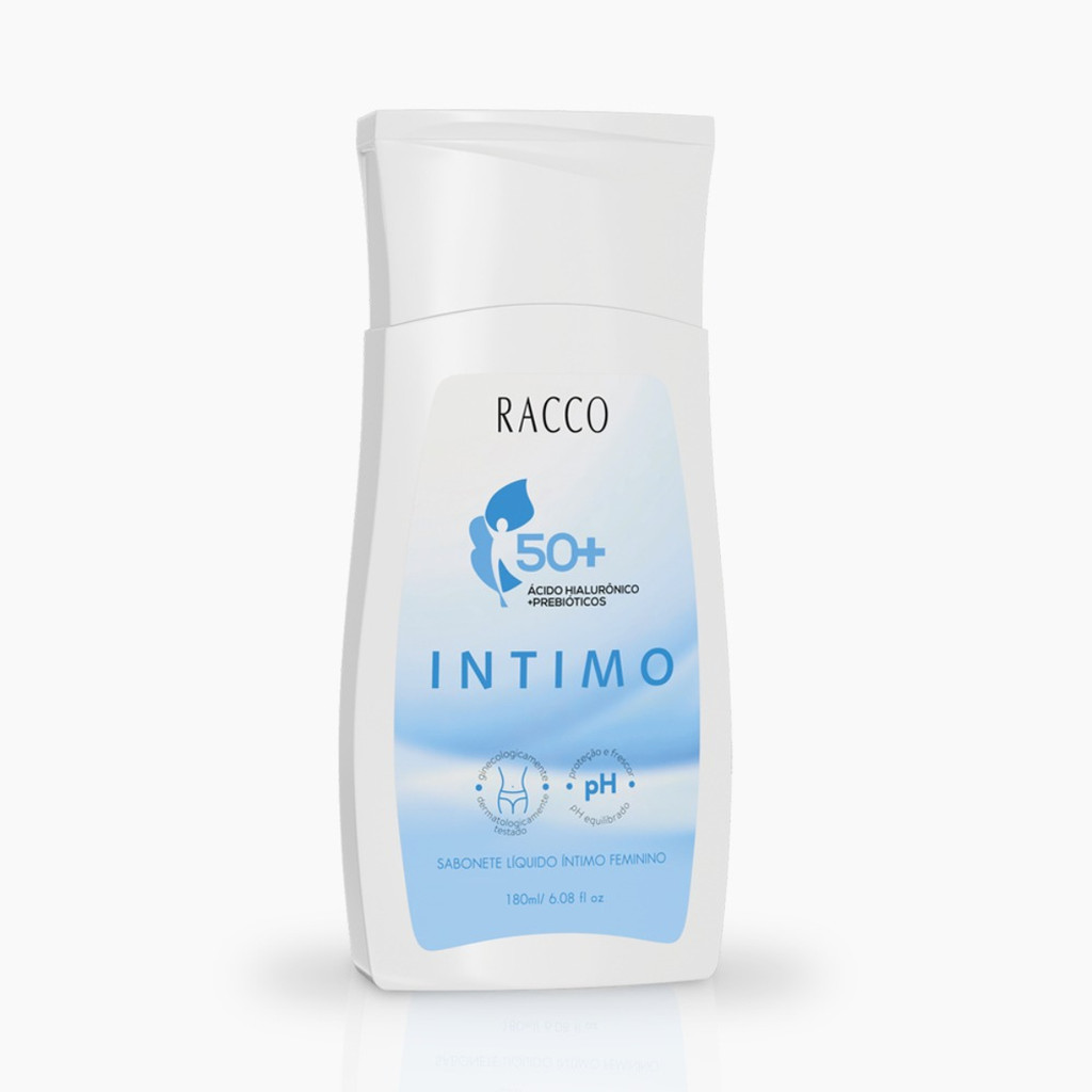 Sabonete Líquido Íntimo Feminino 50+ Ácido Hialurônico 180mL Racco
