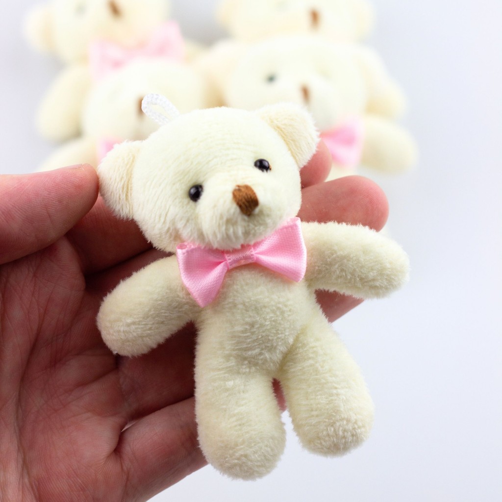 Mini Ursinho de Pelúcia Para Chaveiros Kit com 10 Lembrancinha
