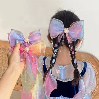 Fita Laço Para Cabelo Infantil Adulto Grampos De Sereia Doce Pérola Acessórios De Moda Colorida