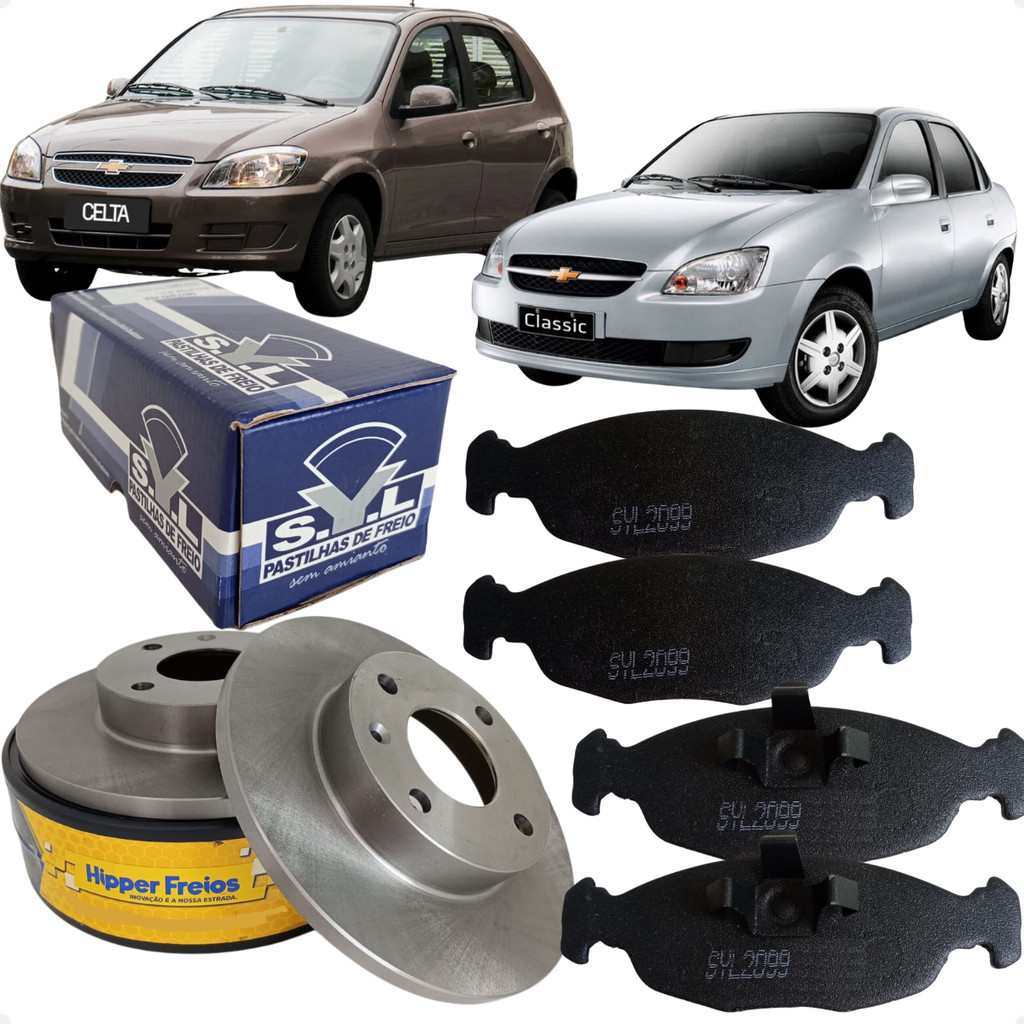 Kit Disco e Pastilha Freio Dianteiro Corsa Classic Celta 1.0 8v 2010 2011 2012 2013 2014 2015 2016 em Oferta na Shopee