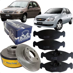 Kit Disco e Pastilha Freio Dianteiro Corsa Classic Celta 1.0 8v 2010 2011 2012 2013 2014 2015 2016