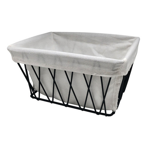 Cesto Aramado Com Forro Pães Torradas Menor 15 Cm Oikos Cor Preto