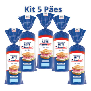 Pão De Forma Leite Kit 5 Sanduiche Seven Boys 450g Macio em Oferta na Shopee