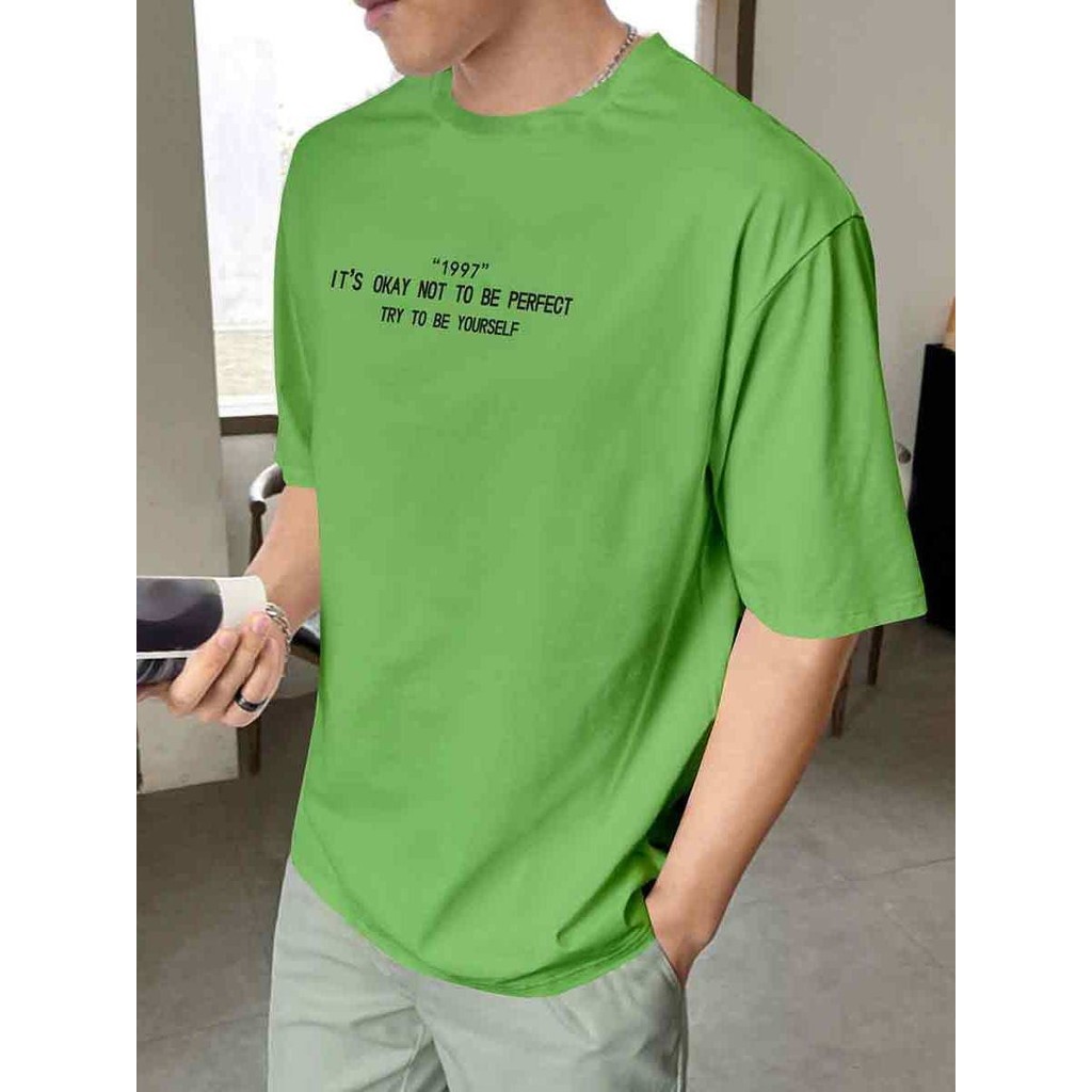 Blusa Its Okay Not To Be Perfect Cool Boy Masculina Manga Curta Gola Redonda Oversized