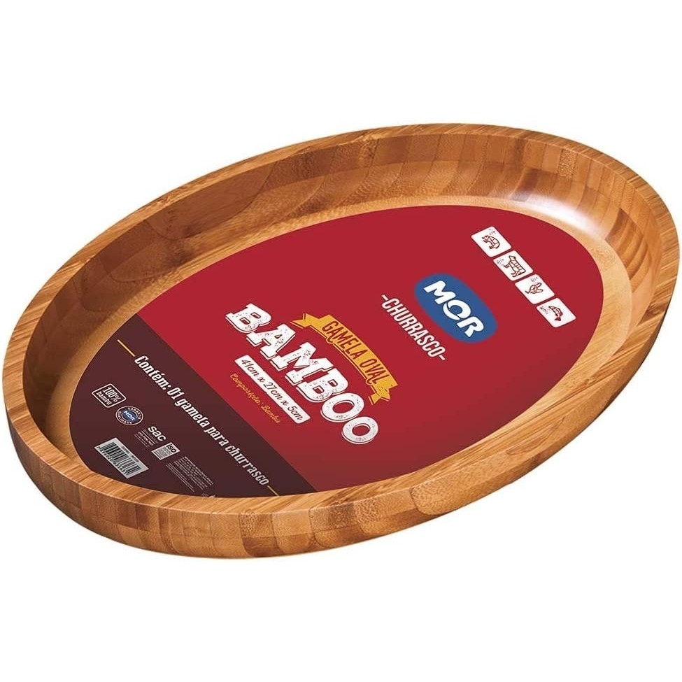 Gamela Para Churrasco De Bamboo Saladeira Oval 41x27 - Mor