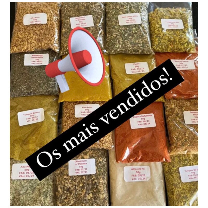 15 Temperos mais vendidos, com 1kg cada!!! OFERTA LIMITADA