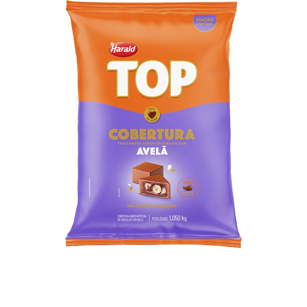 Cobertura Sabor Chocolate com Avelã Gotas - Top - 1,010kg - 01 Unidade - Harald - Rizzo em Oferta na Shopee