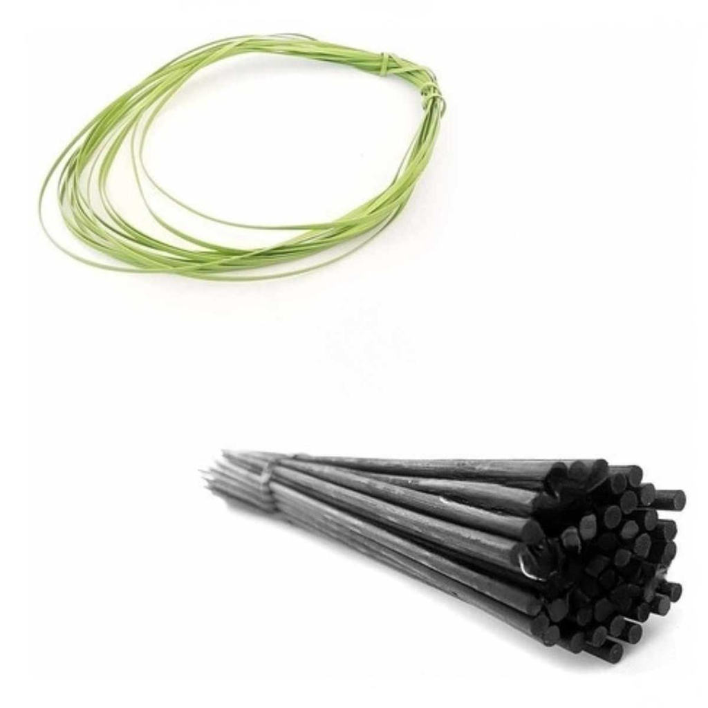 Kit 50 Haste Bambu 50cm E 10 Metros Amarril Para Tutorar Plantas Sustentação Orquídeas Crescimento