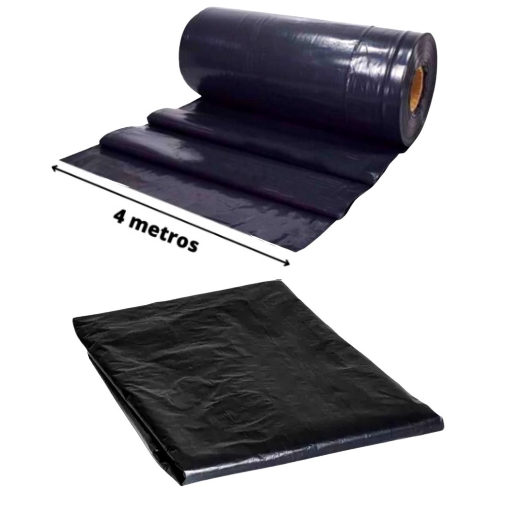 Lona Plástica Preta 6x6 Metros pintura/ Laje/construção/obra
