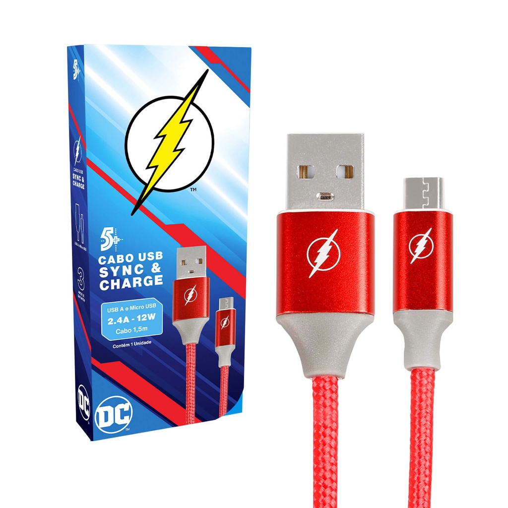 Cabo Carregador Rápido Turbo Usb-A para Micro Usb The Flash