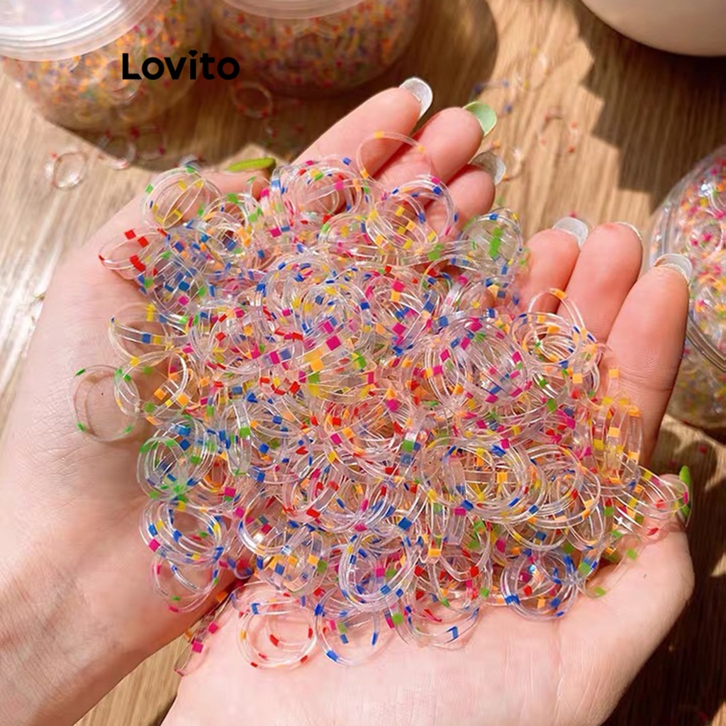 Lovito Fofo Laço de Cabelo Feminino Liso Geométrico LNA28069 (Multicor)