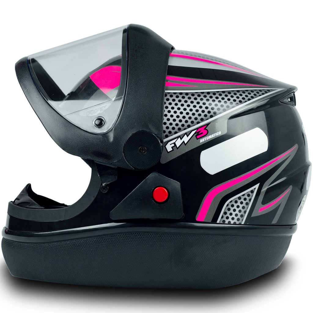 Capacete Feminino Narigueira Automatic Rosa da FW3 Viseira Transparente 2mm Tamanho 60 ABS e Inmetro em Oferta na Shopee