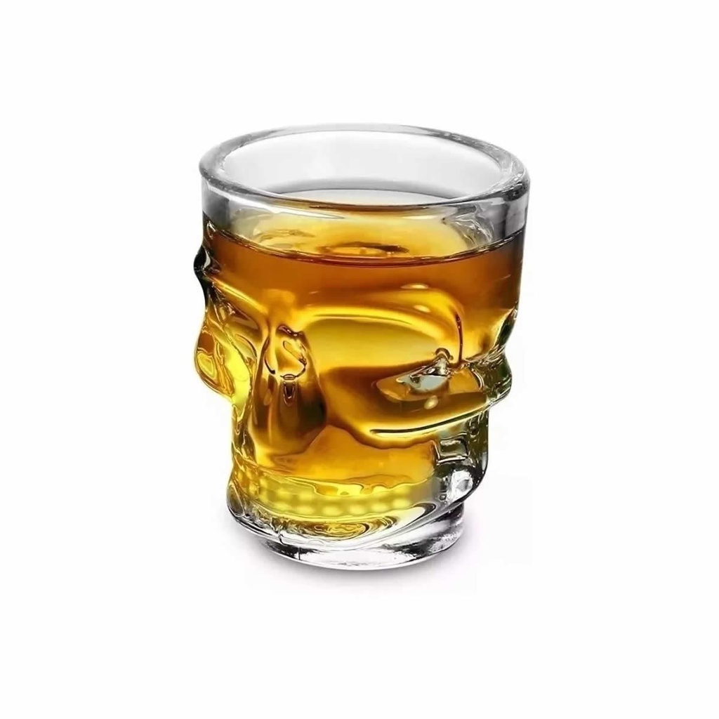 COPO VIDRO DOSE SHOT CAVEIRA 50ML CACHAÇA TEQUILA