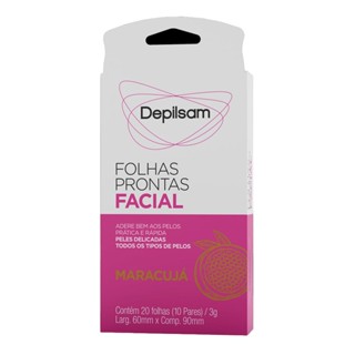 Folhas Prontas Depilsam Facial Maracujá Com 20 Unidades