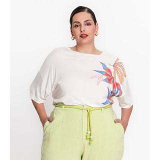 Blusa Feminina Plus Size Florida Secret Glam Bege