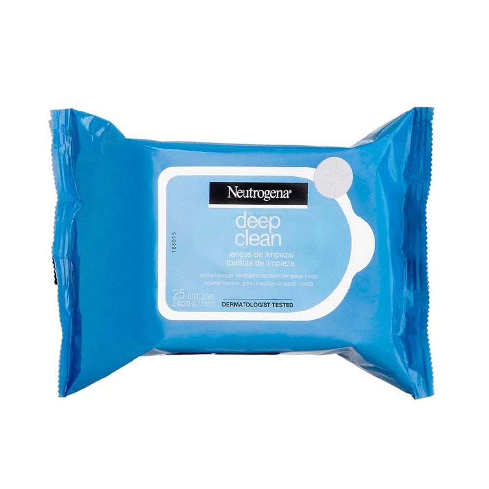 Lenço Demaquilante Neutrogena Deep Clean c/25un em Oferta na Shopee