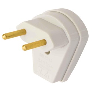 Plugue bipolar lateral 90º 10A 250V cinza 1453 Fame