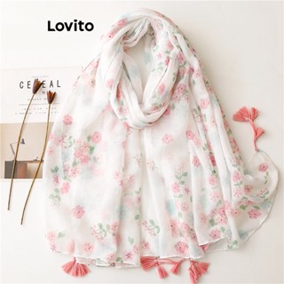 Lovito Casual Echarpe Feminina Floral LFA01088 (Branco)