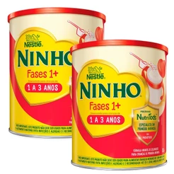 Kit 2 Ninho Fases 1+ Fórmula Infantil de Seguimento para Crianças de Primeira Infância de 1 a 3 anos 800g