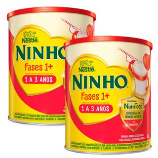 Kit 2 Ninho Fases 1+ Fórmula Infantil de Seguimento para Crianças de Primeira Infância de 1 a 3 anos 800g