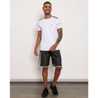 Bermuda Masculina Fitness Com Recortes Preto