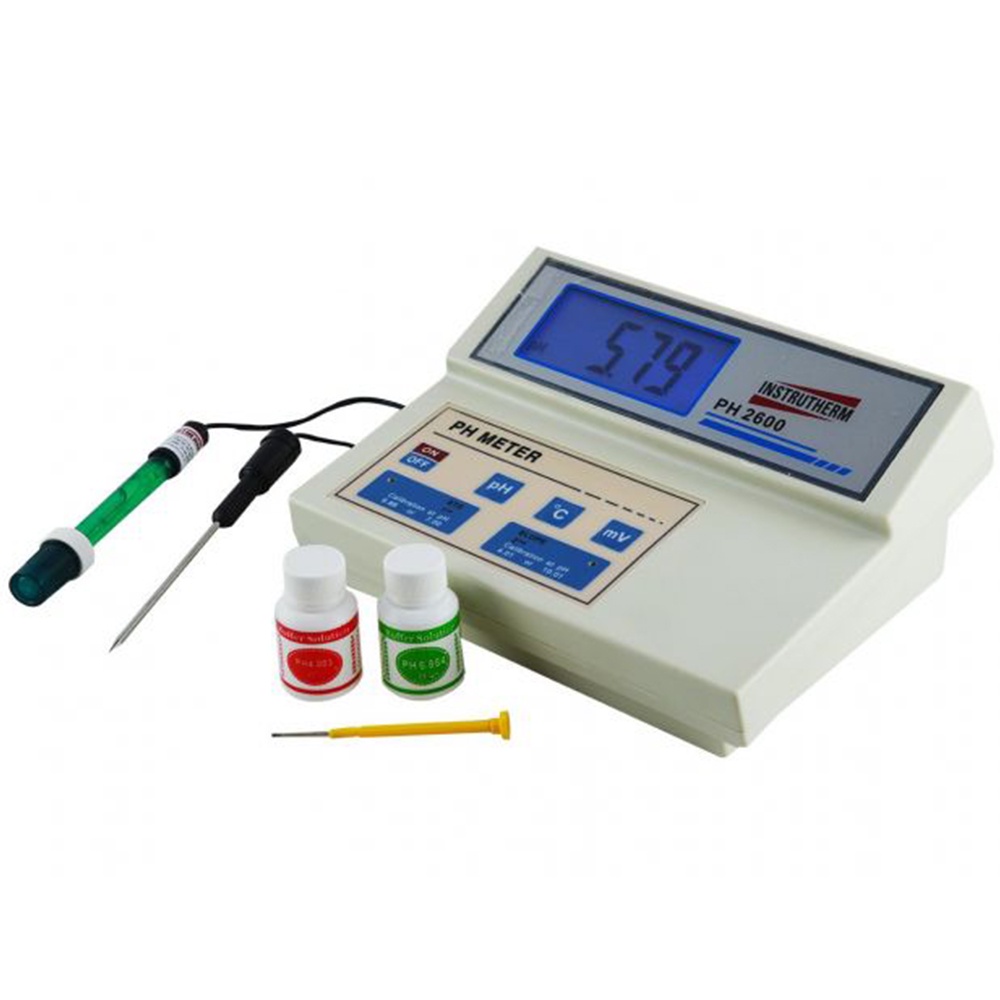 Medidor Ph Digital Faixa 0,00 A 14,00 Mv Orp Temperatura Usb Solução Calibração Ph-2600 Portátil
