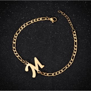 Az Letra Inicial Pulseiras Para Mulheres Aço Inoxidável Alfabeto Charme Pulseira Joias Banhadas A Ouro em Oferta na Shopee