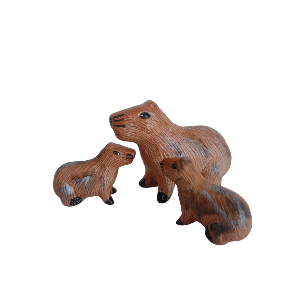 Capivara com Filhotes Miniatura Decoração de Jardim Porcelana em Oferta na Shopee