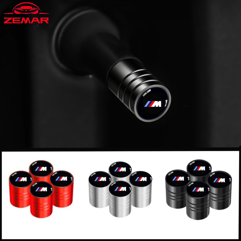 4Pcs Bmw M Forma Cilíndrica Tampas De Válvulas Para Pneus De Automóveis Peças Metálicas Automotivas Impressas Com Novo Logotipo De Carro Bicyc For F30 E36 320i F30 X1 E46 E90