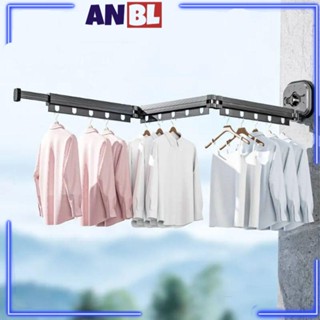 ANBL Rack De Secagem De Roupa Retráctil Com Ventosa 3-Dobras Cabide Extensão Parede