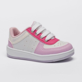 Tênis Menina Infantil Casual Com Cadarço Pink Lilás Sola Bicolor Delicado Encanta Pequito em Oferta na Shopee